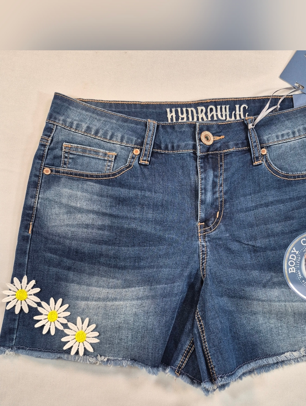 Hydraulic Denim Jeans Shorts Women's 10 Technology Flower Patch Distressed NWT